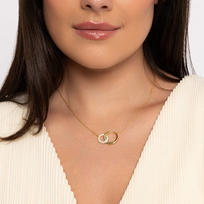 Interlinking Circles Gold Necklace