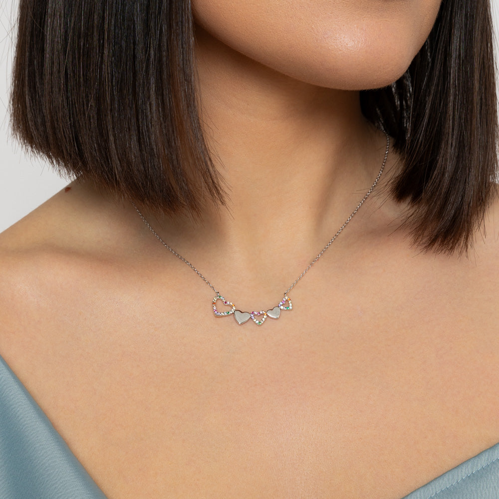 Multi Coloured Heart Necklace