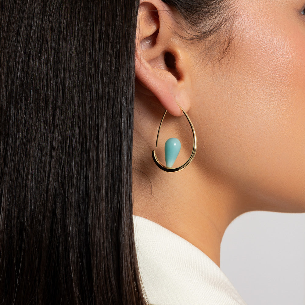 Gia Amazon Stone Hoops