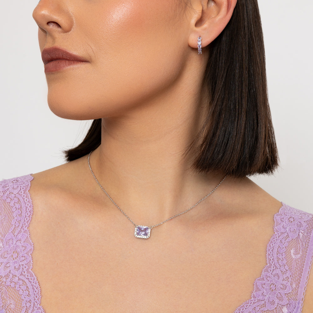 Emmie Lavender CZ Earrings