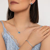 Horizontal Light Blue Crystal Necklace