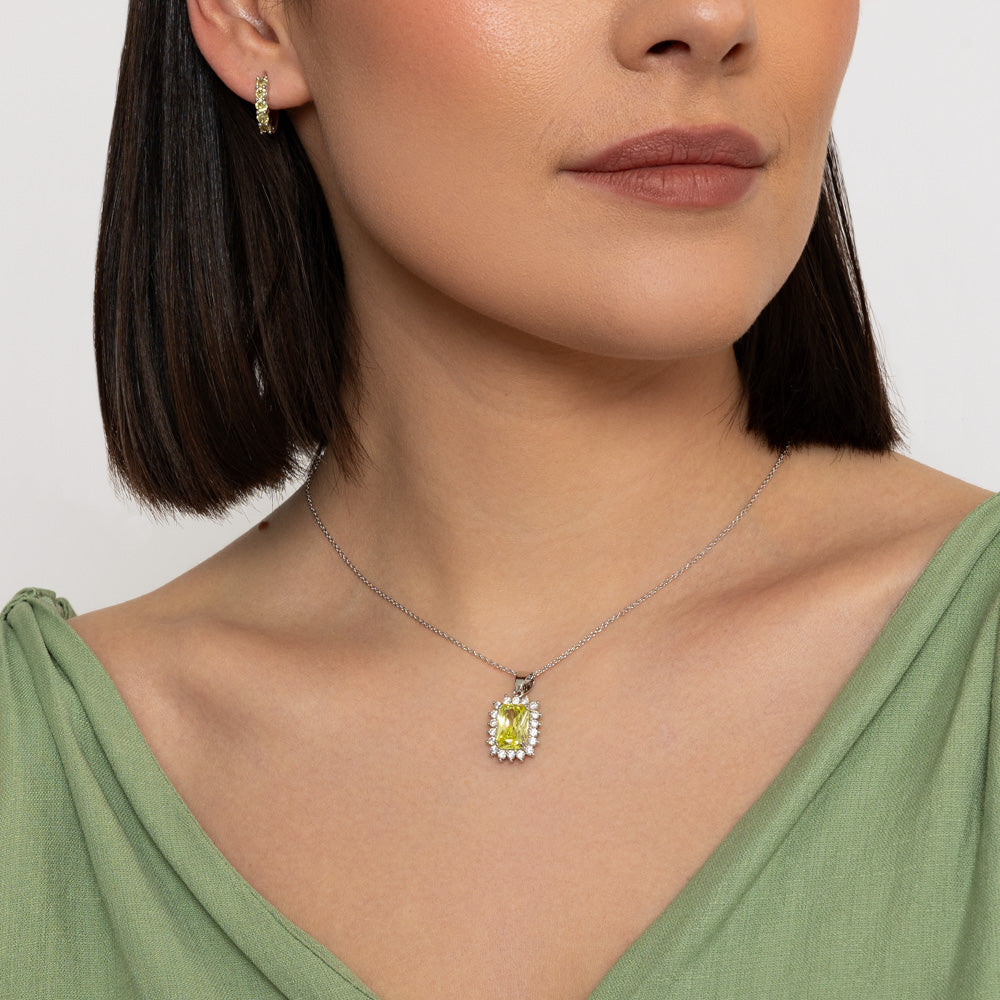 Emmie Apple Green CZ Earrings