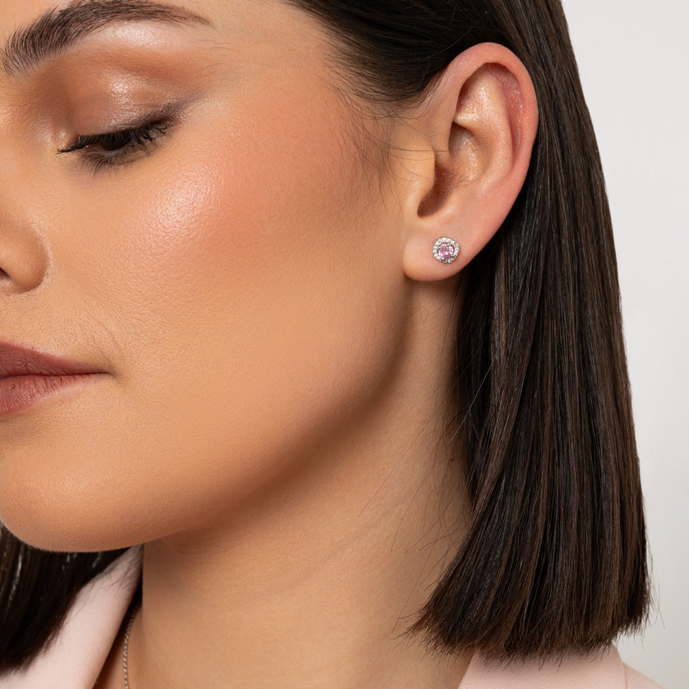 Ivanna Pink CZ Earrings