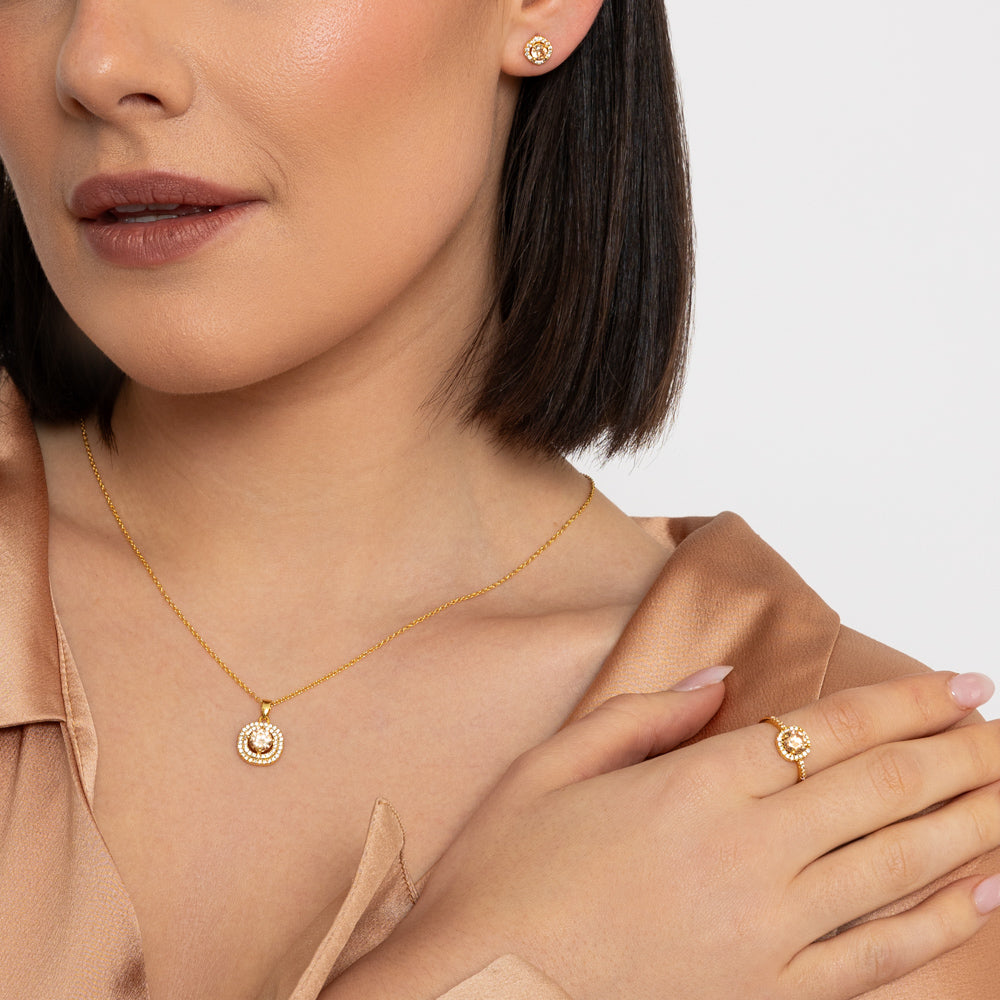 Ivanna Champagne CZ Necklace