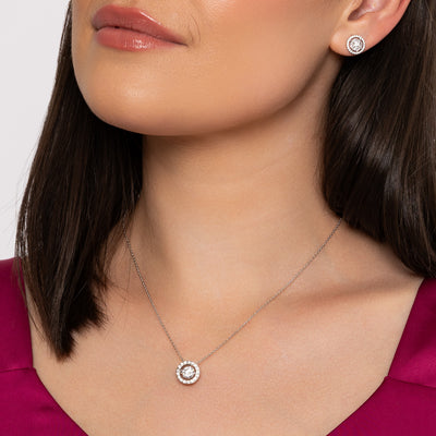 Floating Solitaire Silver Necklace