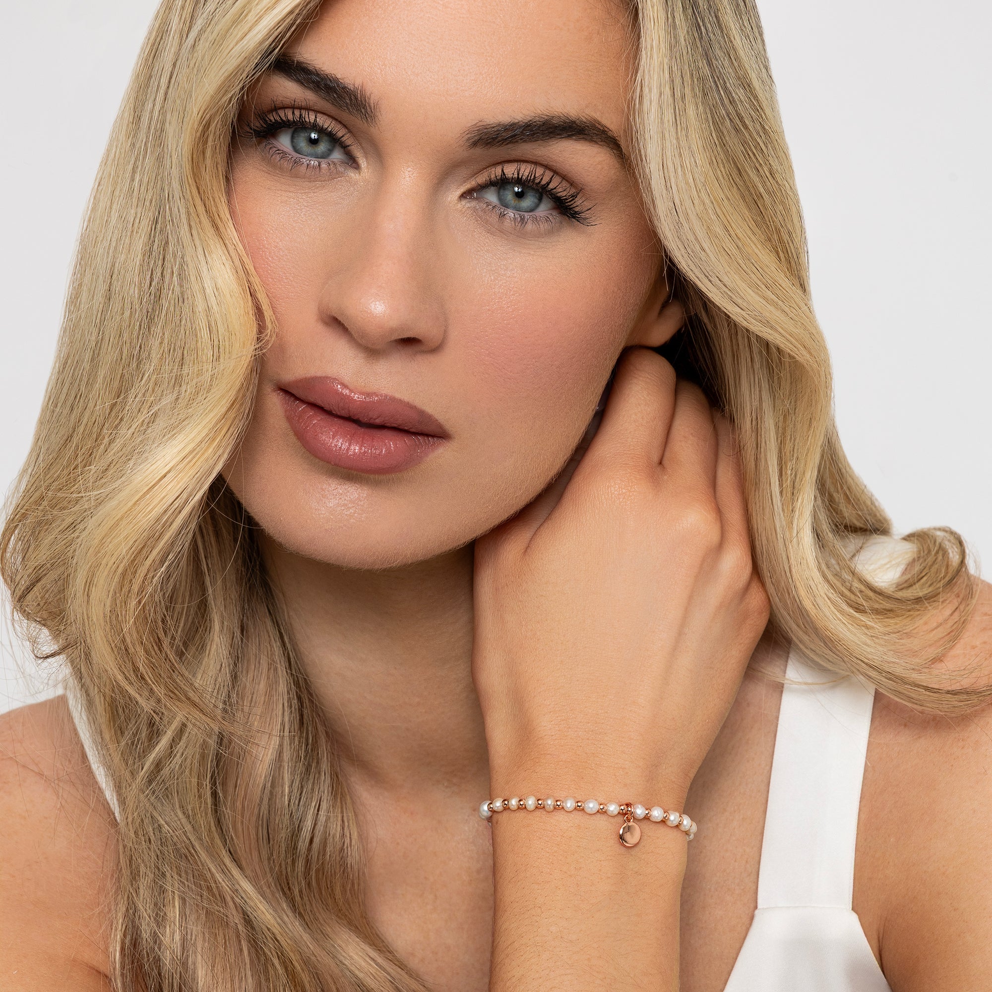 Rose Gold Beaded & Freshwater Pearl Bracelet