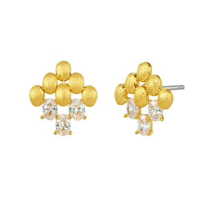 Aubrey Brushed Gold Plated Earrings