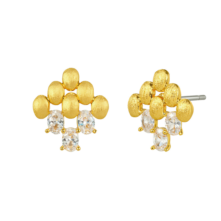 Aubrey Brushed Gold Plated Earrings