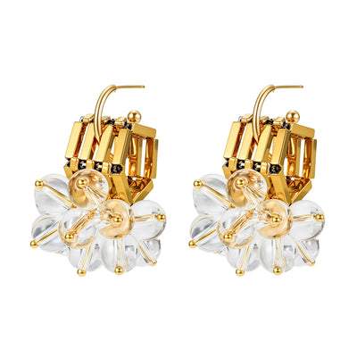 Ava Gold Plated Cluster Earrings