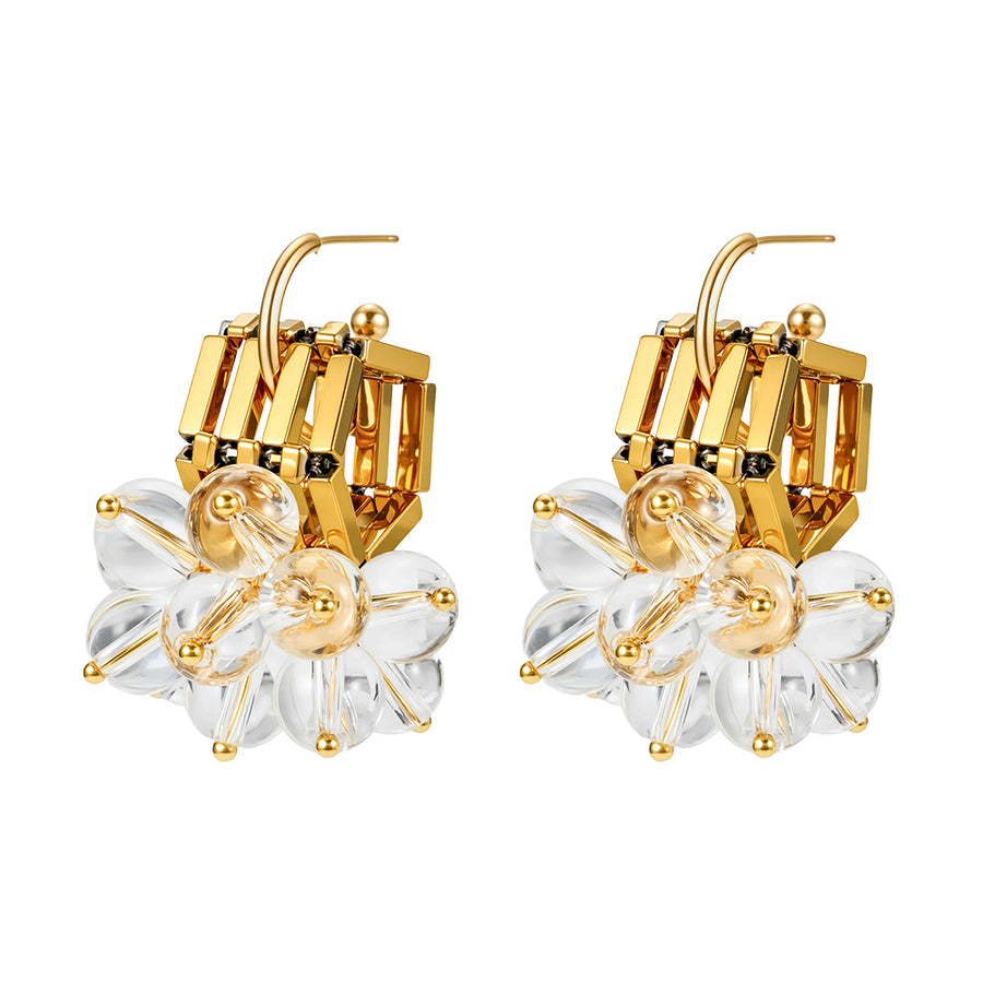 Ava Gold Plated Cluster Earrings