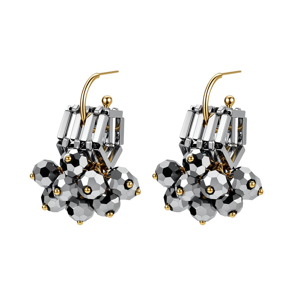 Ava Silver Plated Cluster Earrings