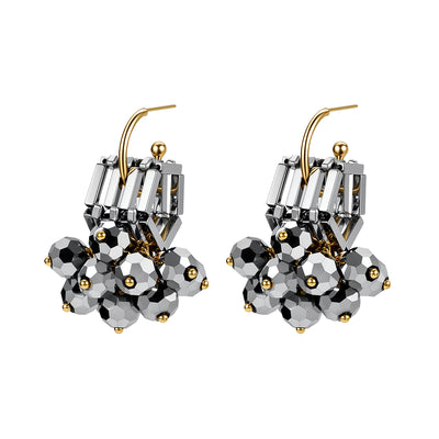 Ava Silver Plated Cluster Earrings