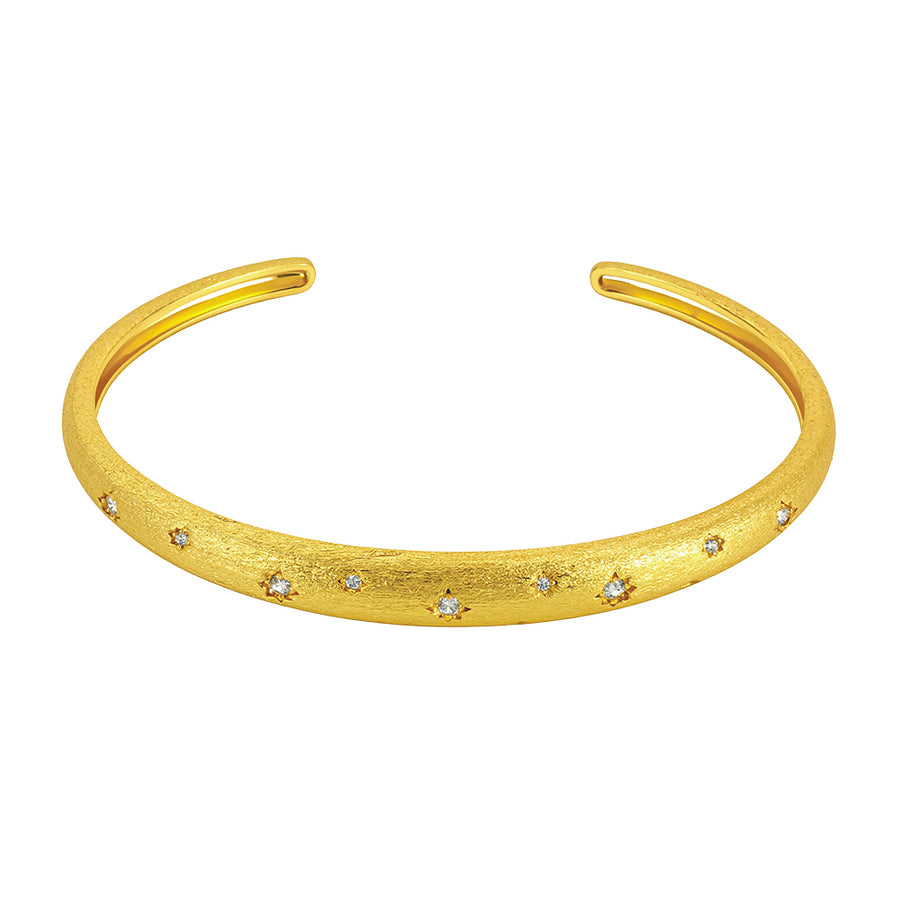 Brooklyn Brushed Gold Plated Bangle