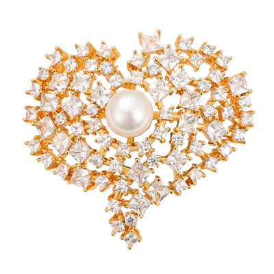 Céleste Pearl & Crystal Brooch