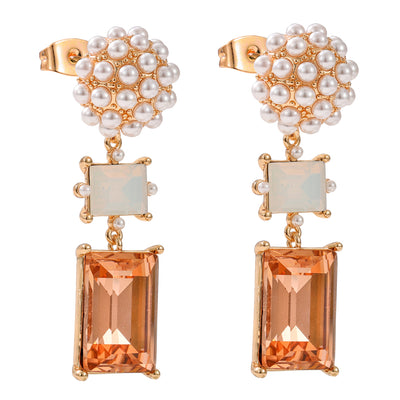 Champagne & White Opal Earrings