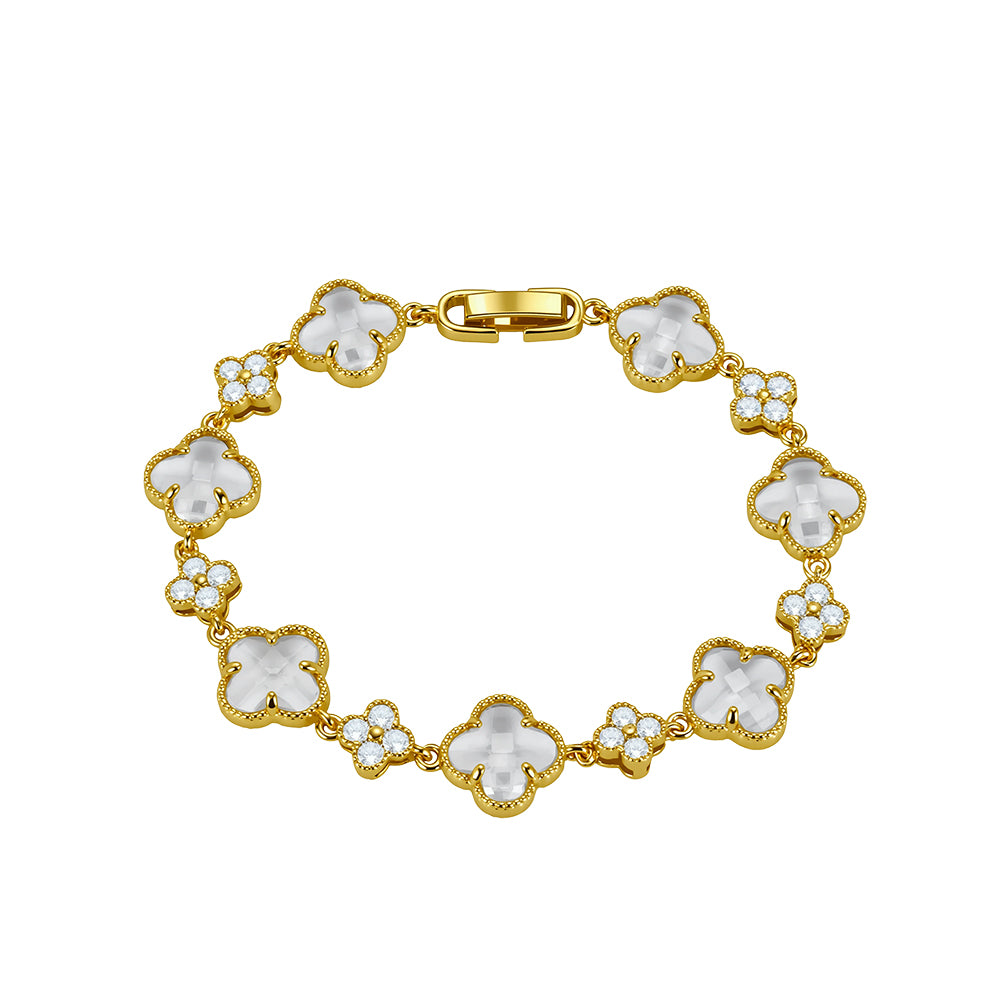 Clover Clear Crystal Bracelet