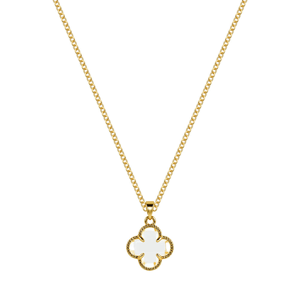 Clover Clear Crystal Pendant