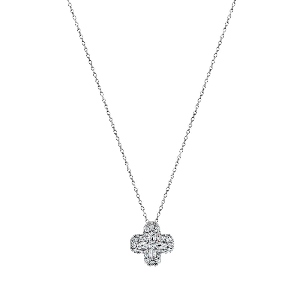 Clover Silver Tones Pendant
