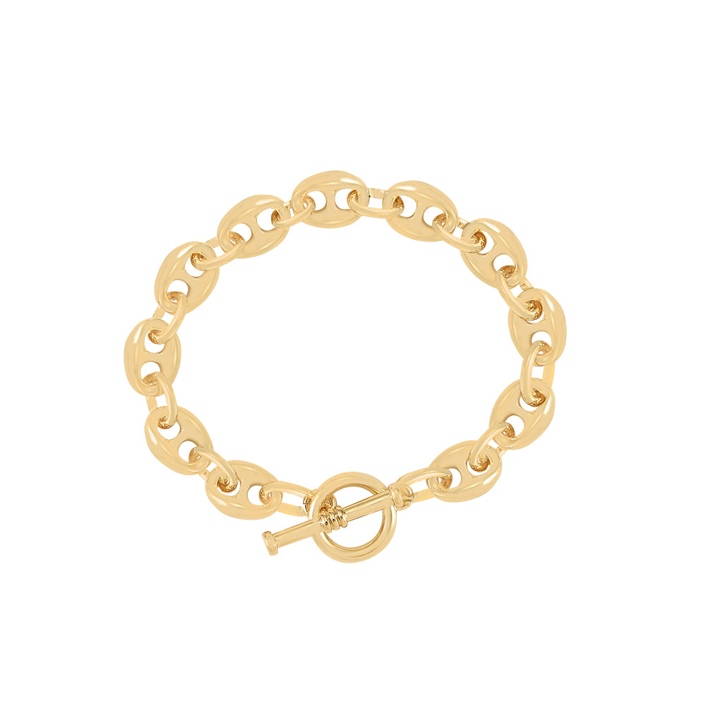 Coffee Bean Chain Gold Plated Bracelet
