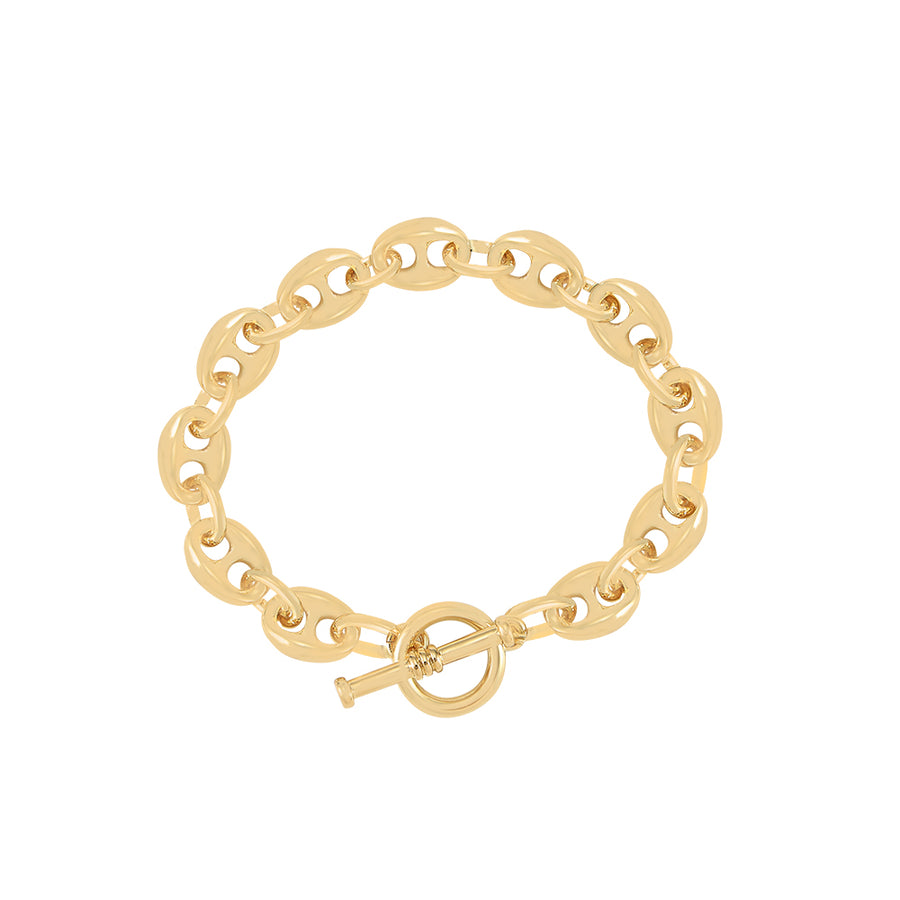 Coffee Bean Chain Gold Plated Bracelet