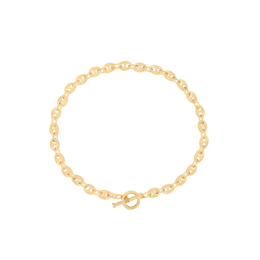 Coffee Bean Chain Gold Plated Necklace