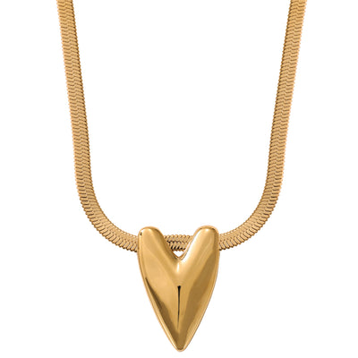 Contemporary Style Gold Plated Heart Necklace