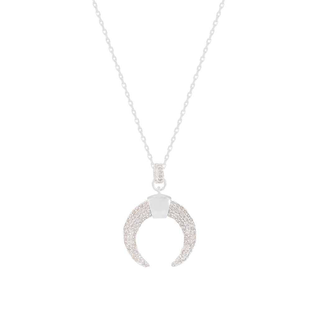 Crescent CZ Pendant