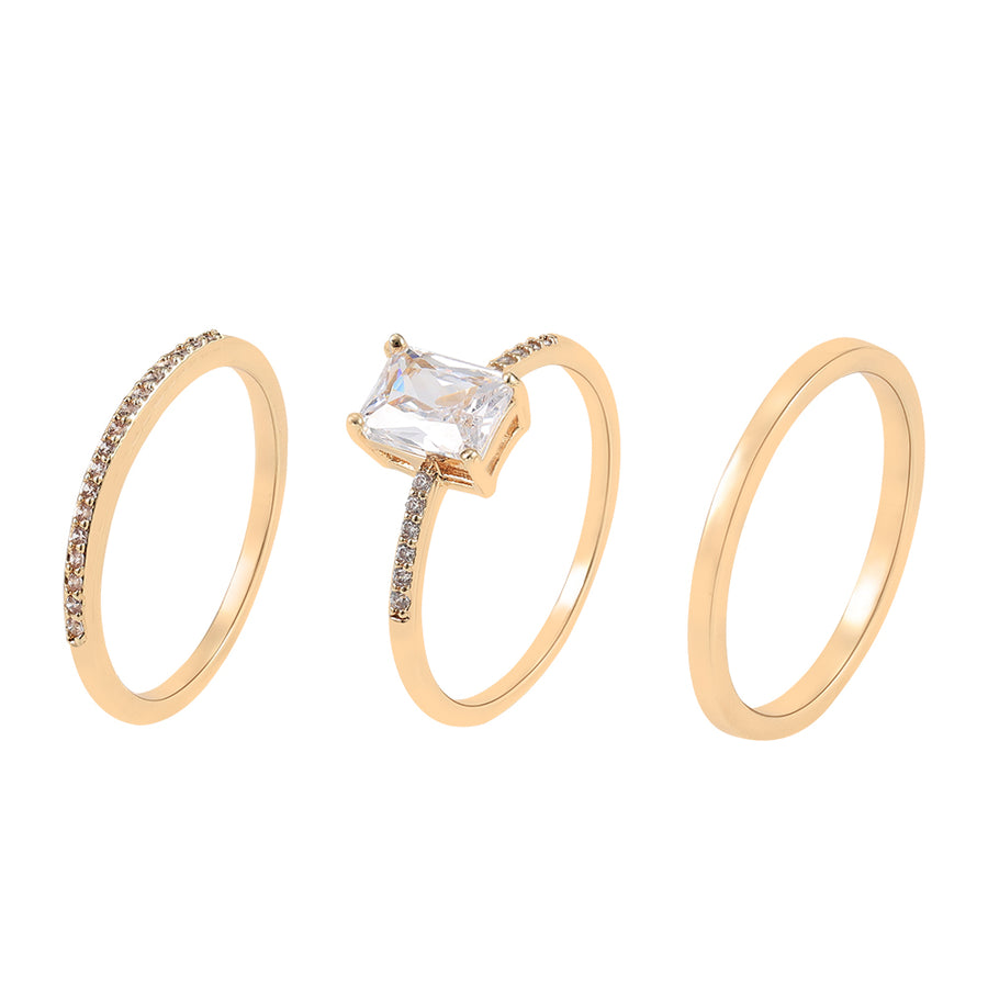 Crystal Gold Stacking Ring #8