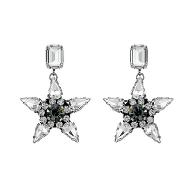Emma Crystal & Black Diamond Earrings