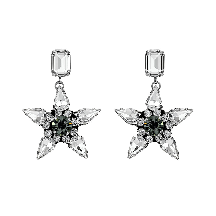 Emma Crystal & Black Diamond Earrings
