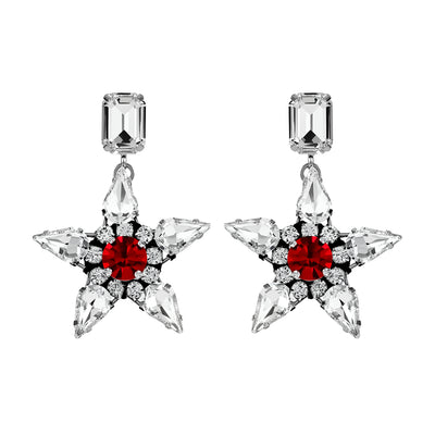 Emma Crystal & Ruby Earrings