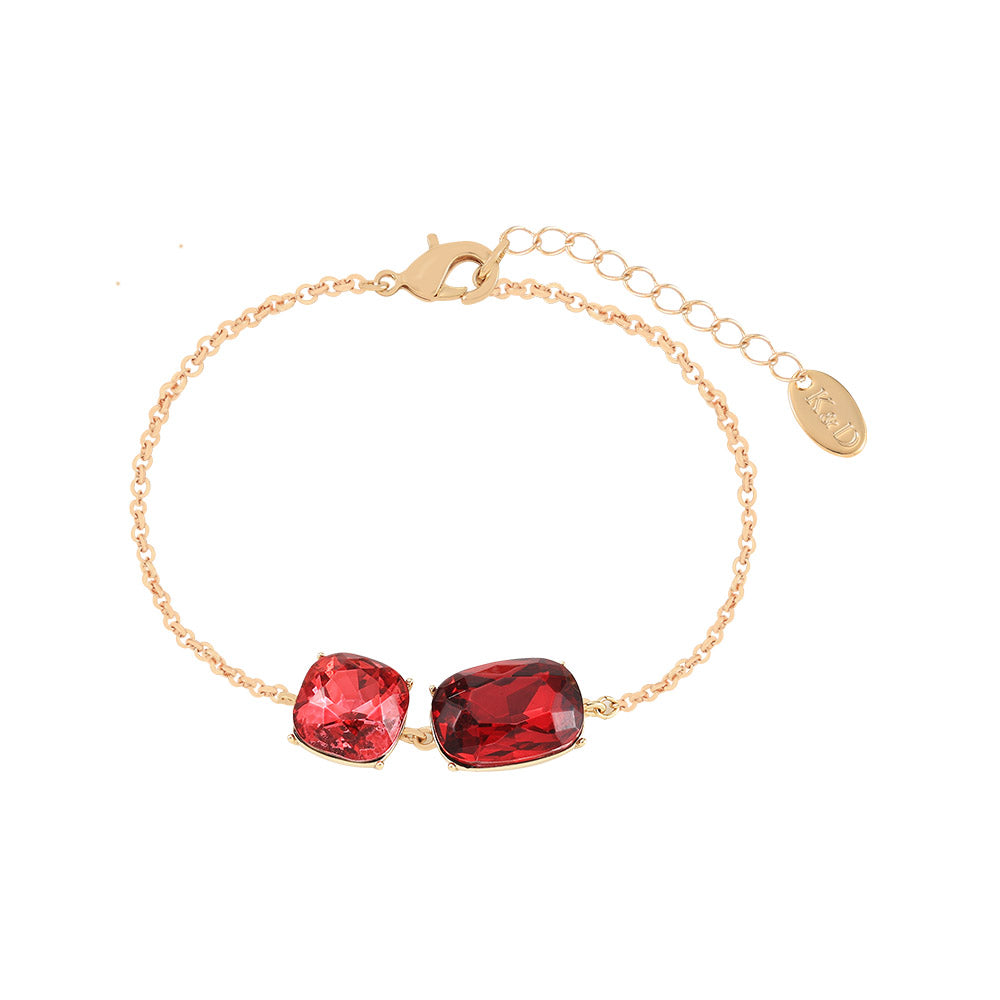 Garnet Ruby Crystal Bracelet