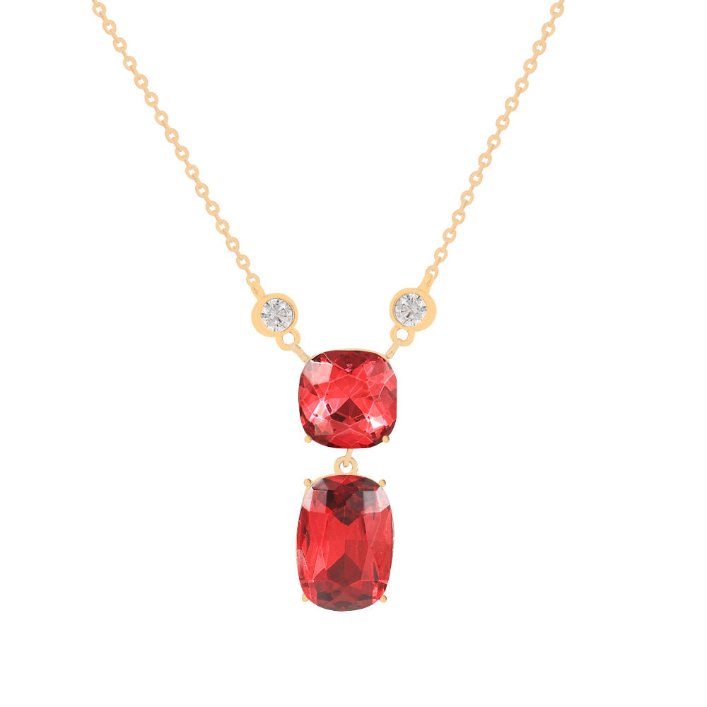Garnet Ruby Crystal Necklace