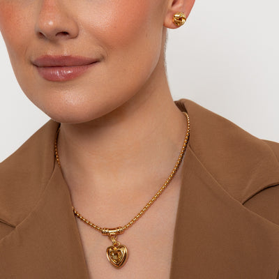 Golden Shadow Heart Necklace