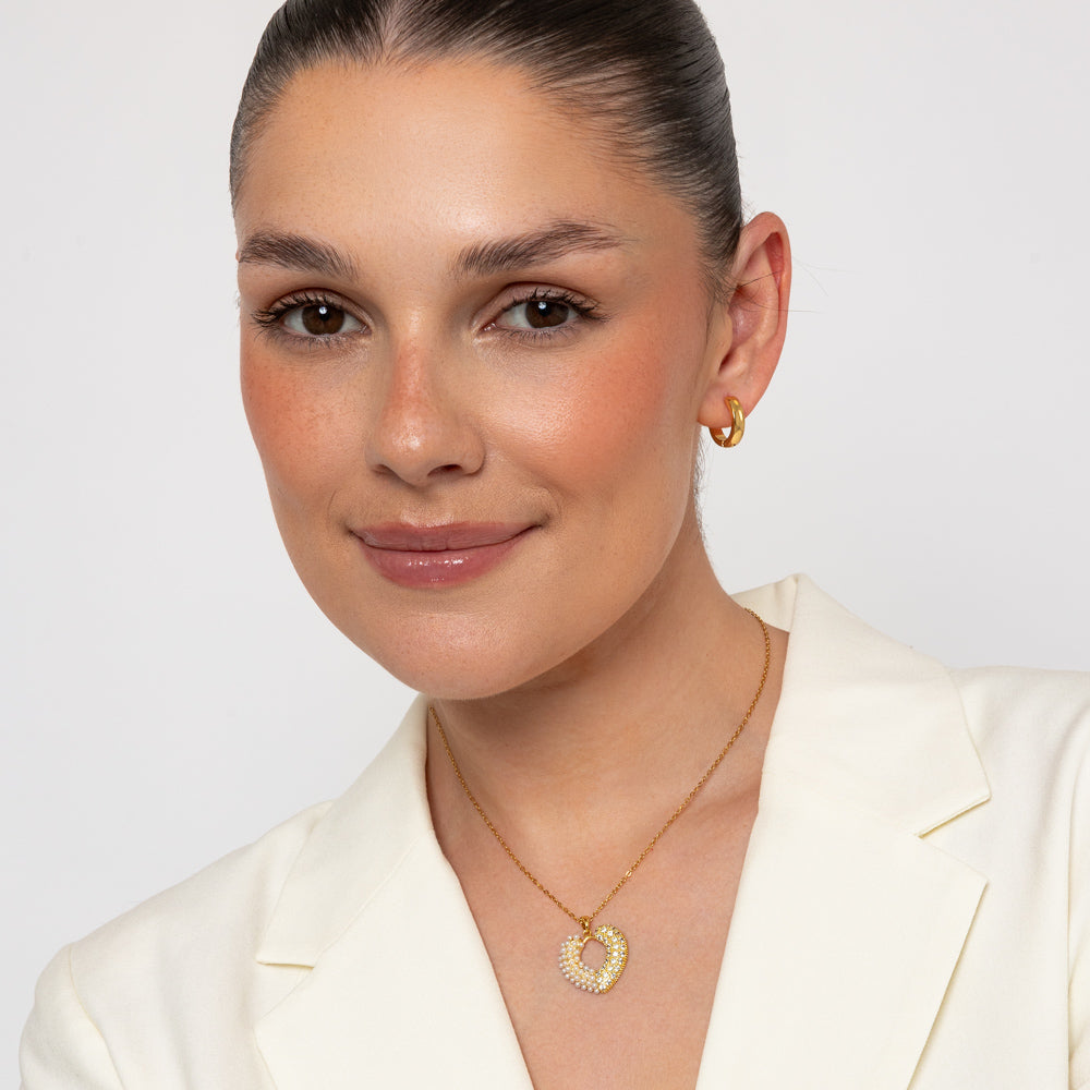 Pearl & Crystal Heart