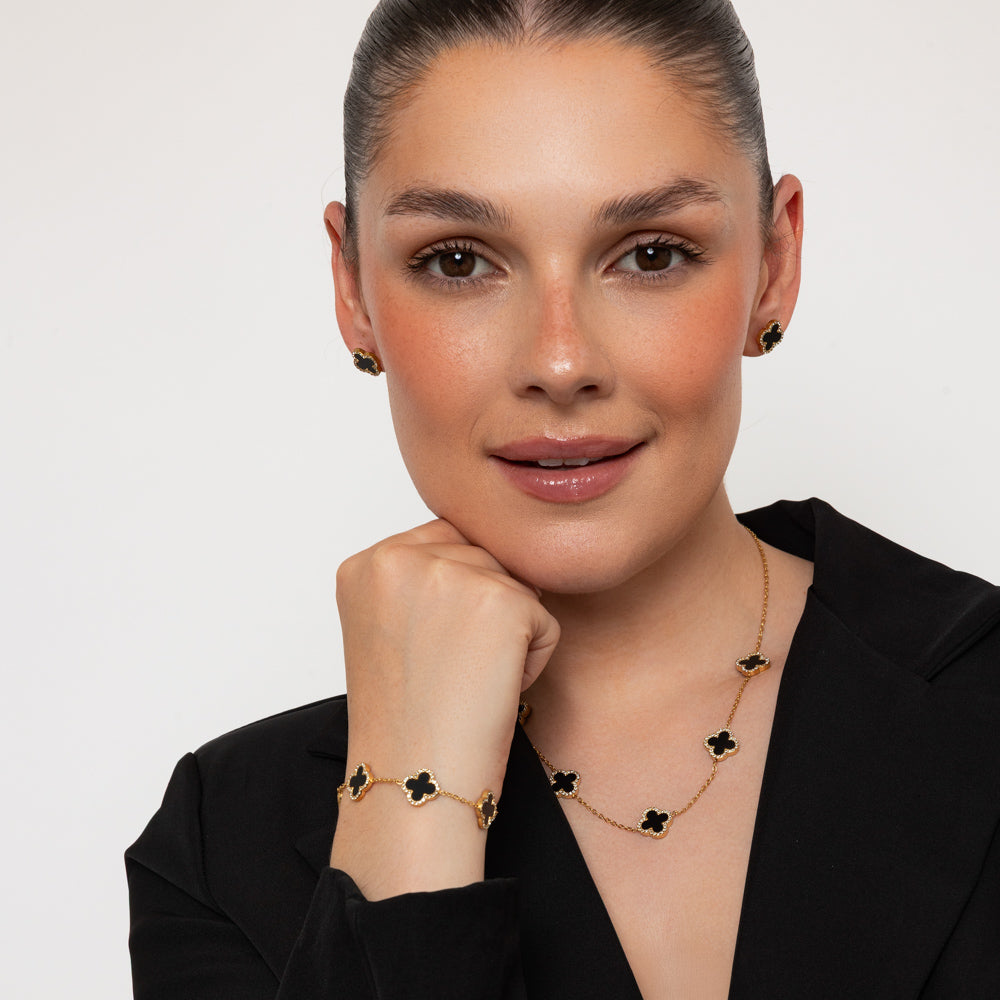 Estella Black Resin Studs