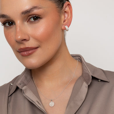 CZ Hoop Shaped Earrings