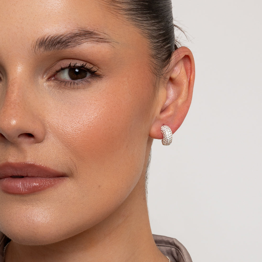 CZ Hoop Shaped Earrings