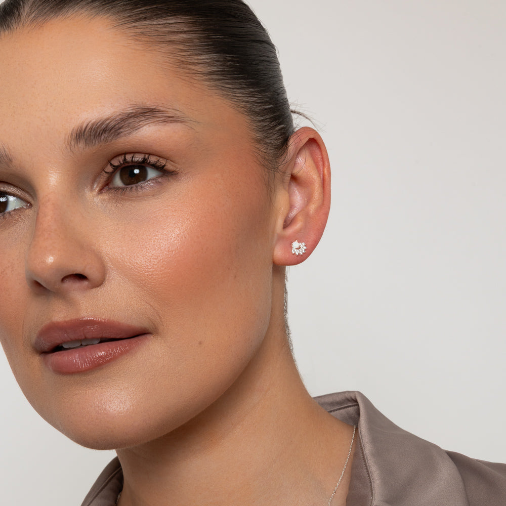 White Opal Style Studs