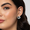 Clear & Jet CZ Stone Earrings