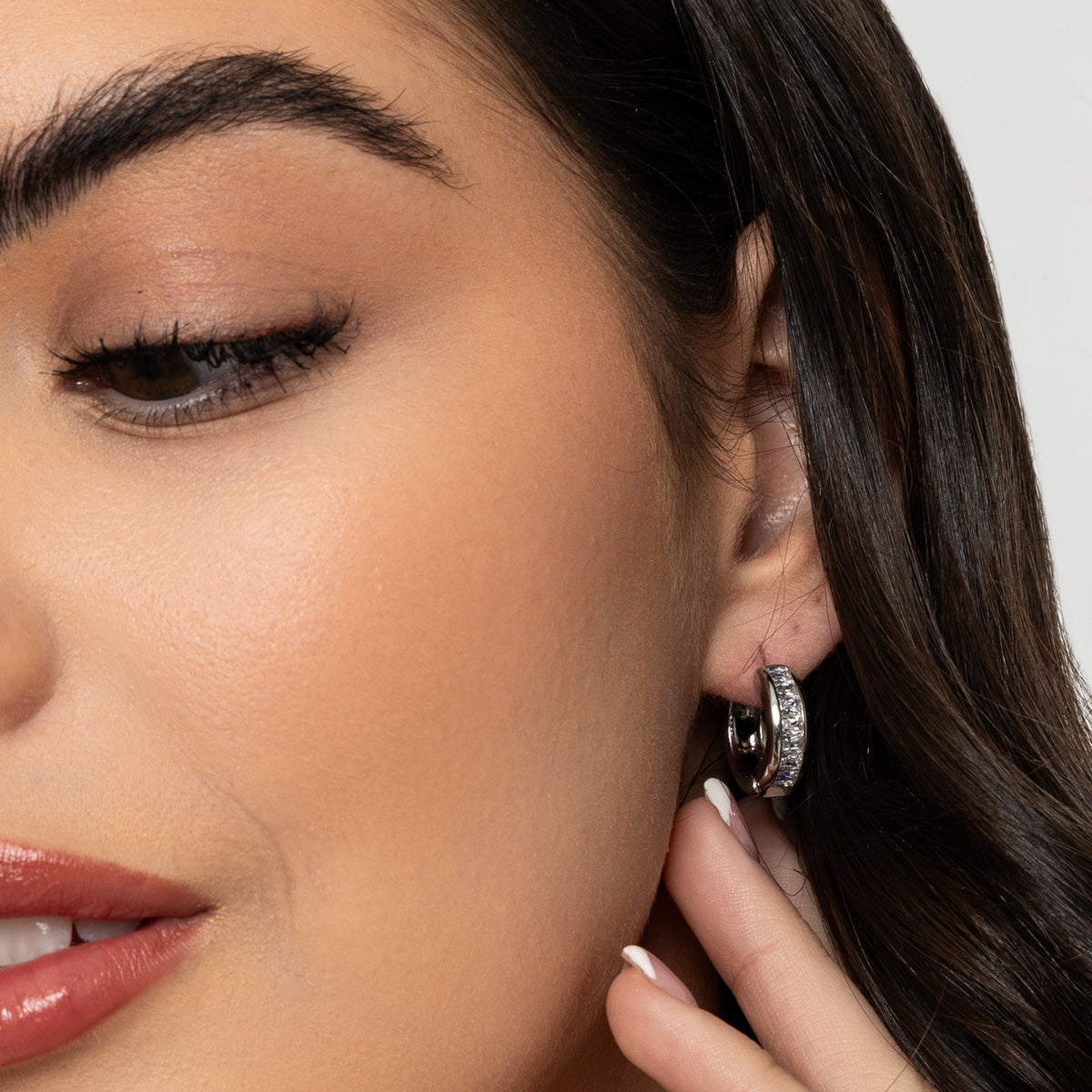 Izabella Small Rhodium Hoops