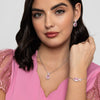 Classic Oval Drop Rose Pink Necklace