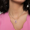 Classic Oval Drop Rose Pink Necklace