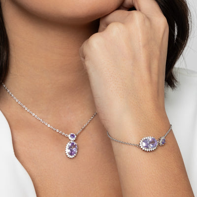 Classic Oval Drop Amethyst Bracelet