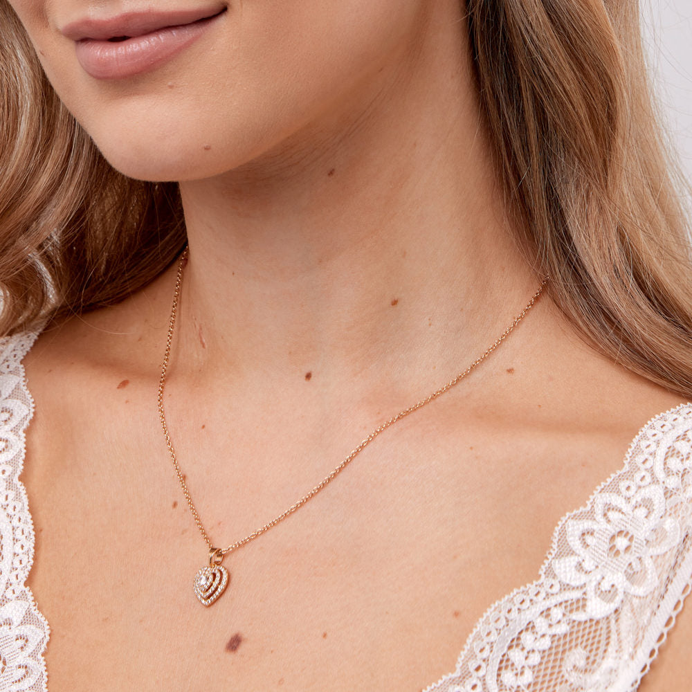 Gold Micropavé Heart Pendant