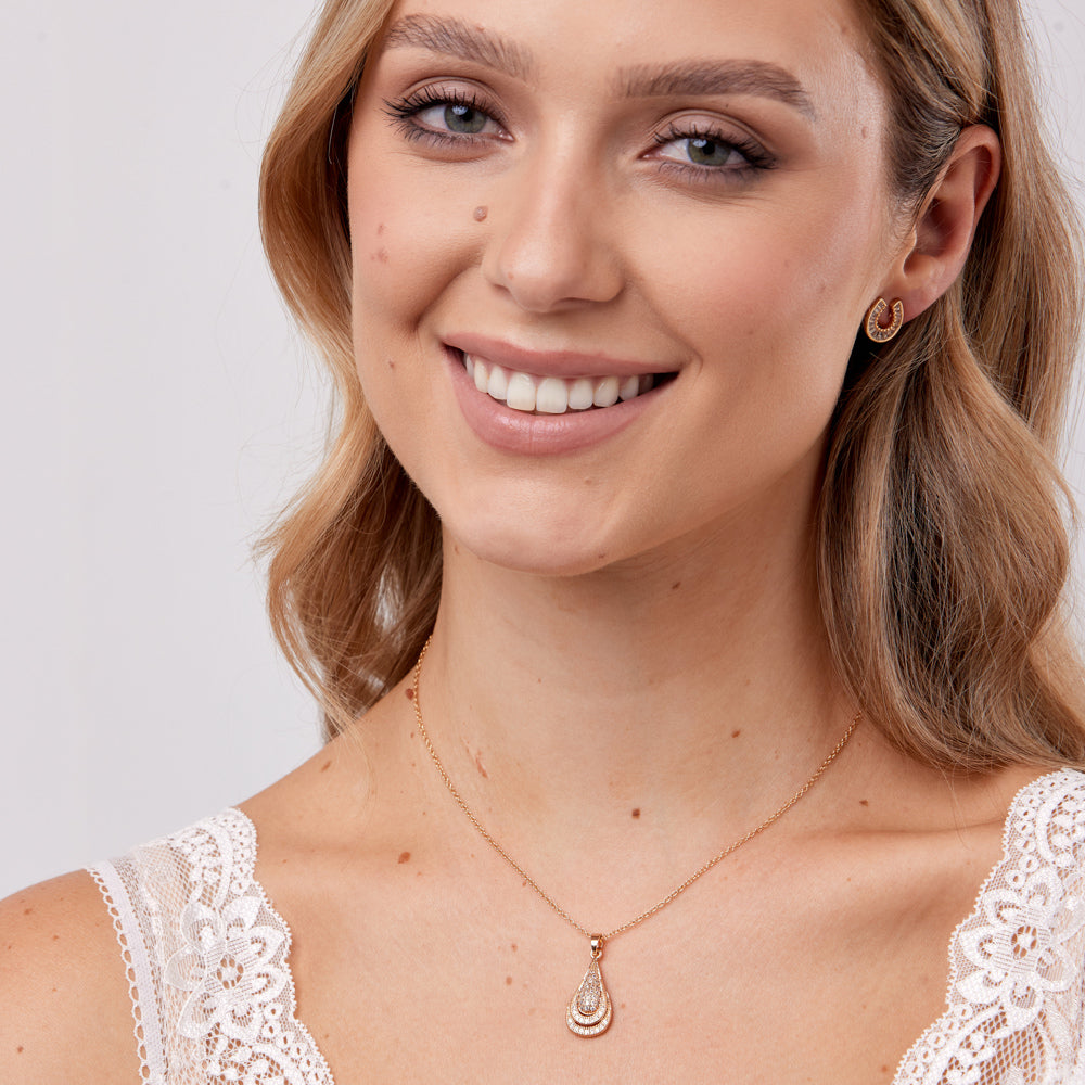 Gold Micropavé Teardrop Pendant