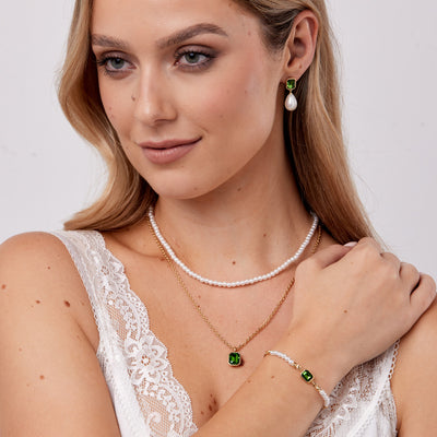Pearl & Emerald Earrings