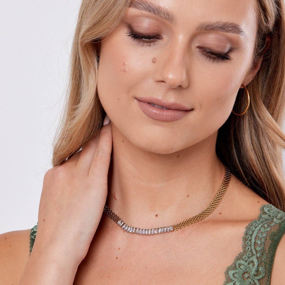 Amethyst Mesh Necklace