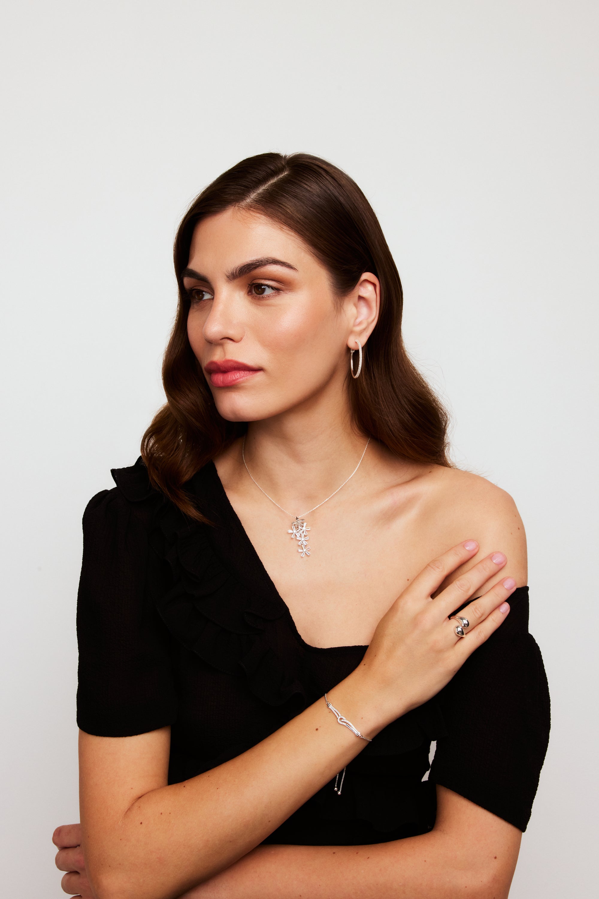 Medium Size Crystal Encrusted Hoops