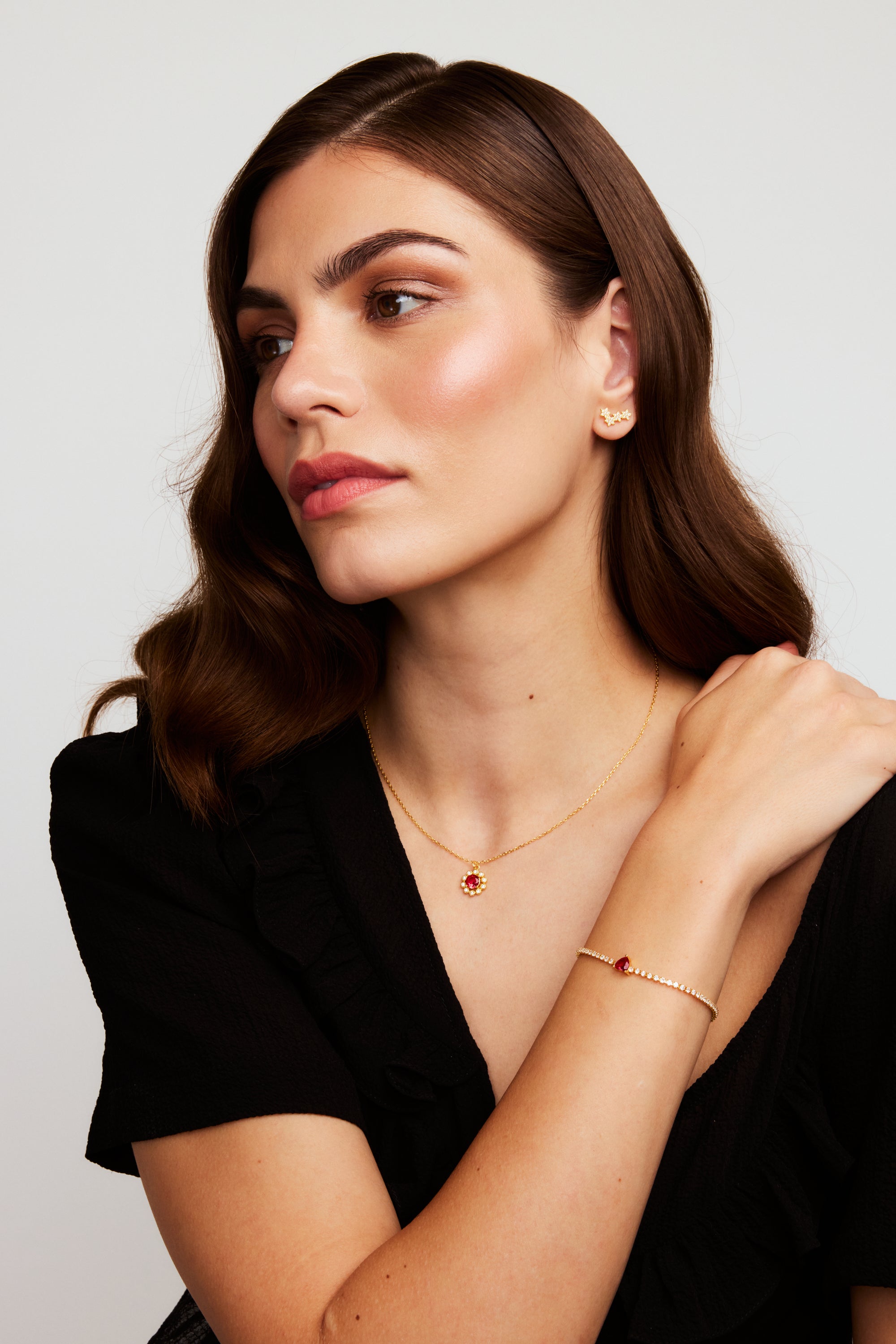 The Pink Box Ruby Heart Bracelet